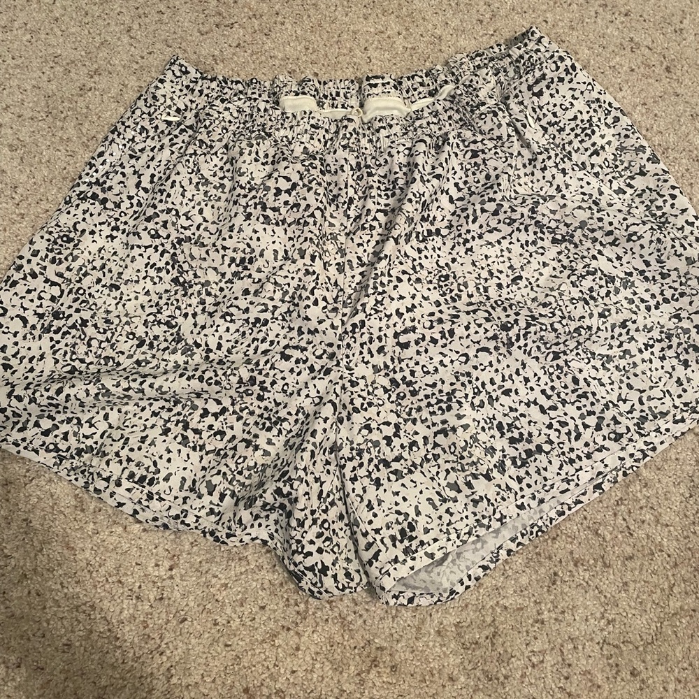 Fun print athletic shorts with under shorts